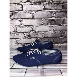 Vans Sophie Blue Canvas Fabric Lace Up 50’s Style Shoes Women Sz 11M US/42.5EU